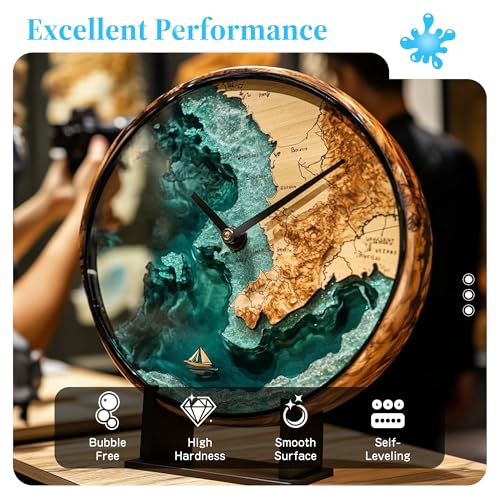 Image of Table Top Epoxy Resin, Crystal Clear Resin Epoxy Kit with UV Resistant, High Gloss, Food Safe, Easy 1:1 Ratio for Table Tops, Woodworking, Bar and Surface Coating (31.96OZ)