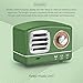 Dosmix Wireless Stereo Retro Speakers, Portable Bluetooth Vintage Speakers with Powerful Sound, Answering Calls, Alexa Support, TF Card, AUX for Kitchen Bedrooms Party Outdoor Android iOS Green