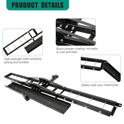 Outprize MC-ST-CARRIER-C Motorcycle Hitch Carrier 500Lbs, Heavy Duty Dirt Bike Hitch Hauler thumb #4