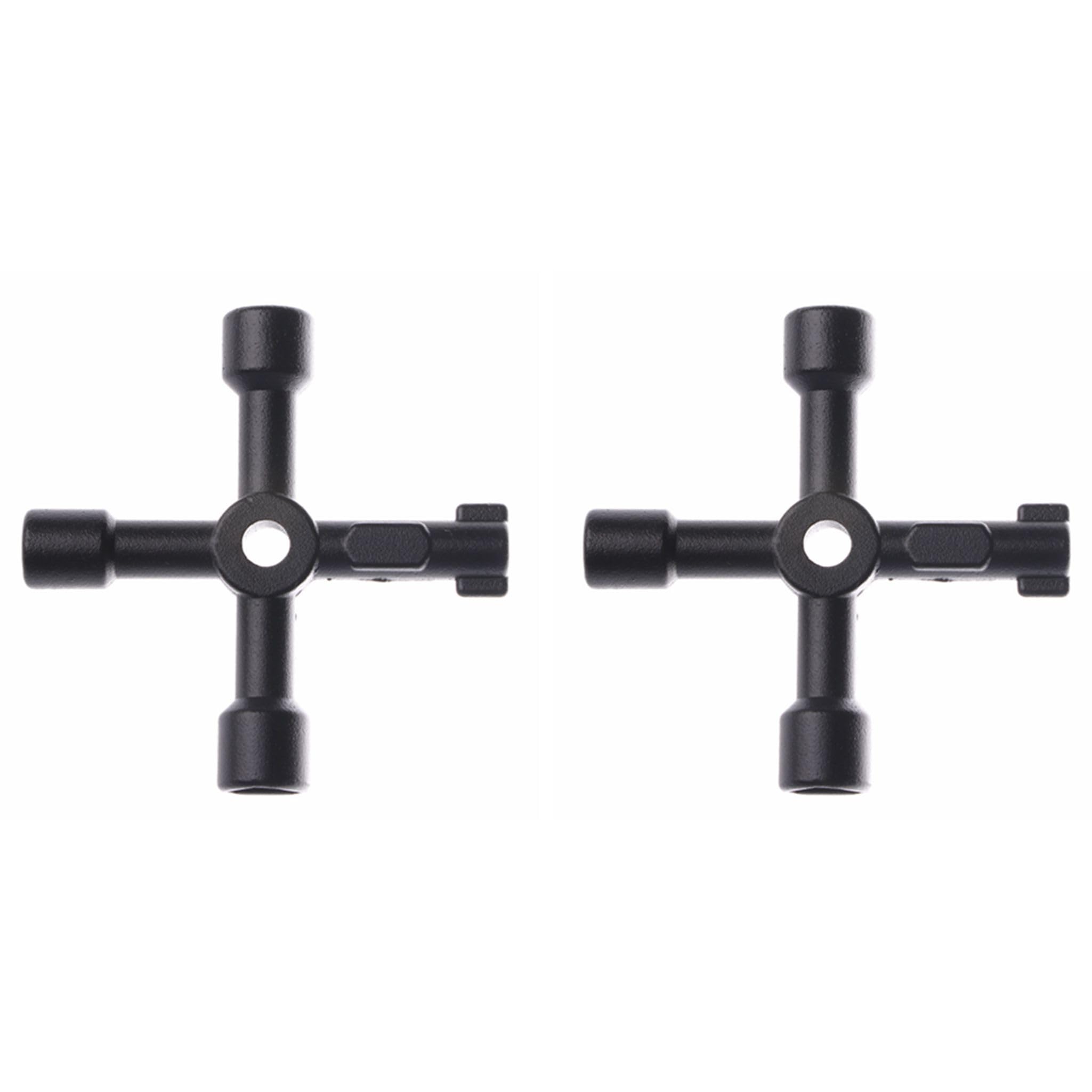 Vctitil 2 Pack Electric Cabinet Keys Gas Meter Keys Universal 2PCS Alloy Black for Train Electrical Elevator Cabinet Valve