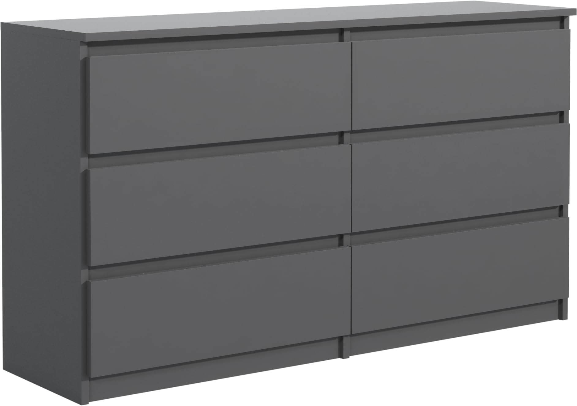 Kommode mit 6 Schubladen 120 cm Ideal für Wohnzimmer, Schlafzimmer, Kinderzimmer, Jugendzimmer und Büro Moderne Elegante Lösung für stilvolle Aufbewahrung (Anthrazit)