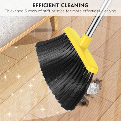 image for NACENA Broom and Dustpan Set, 55-in Long Adjustable Handle Broom Dustp