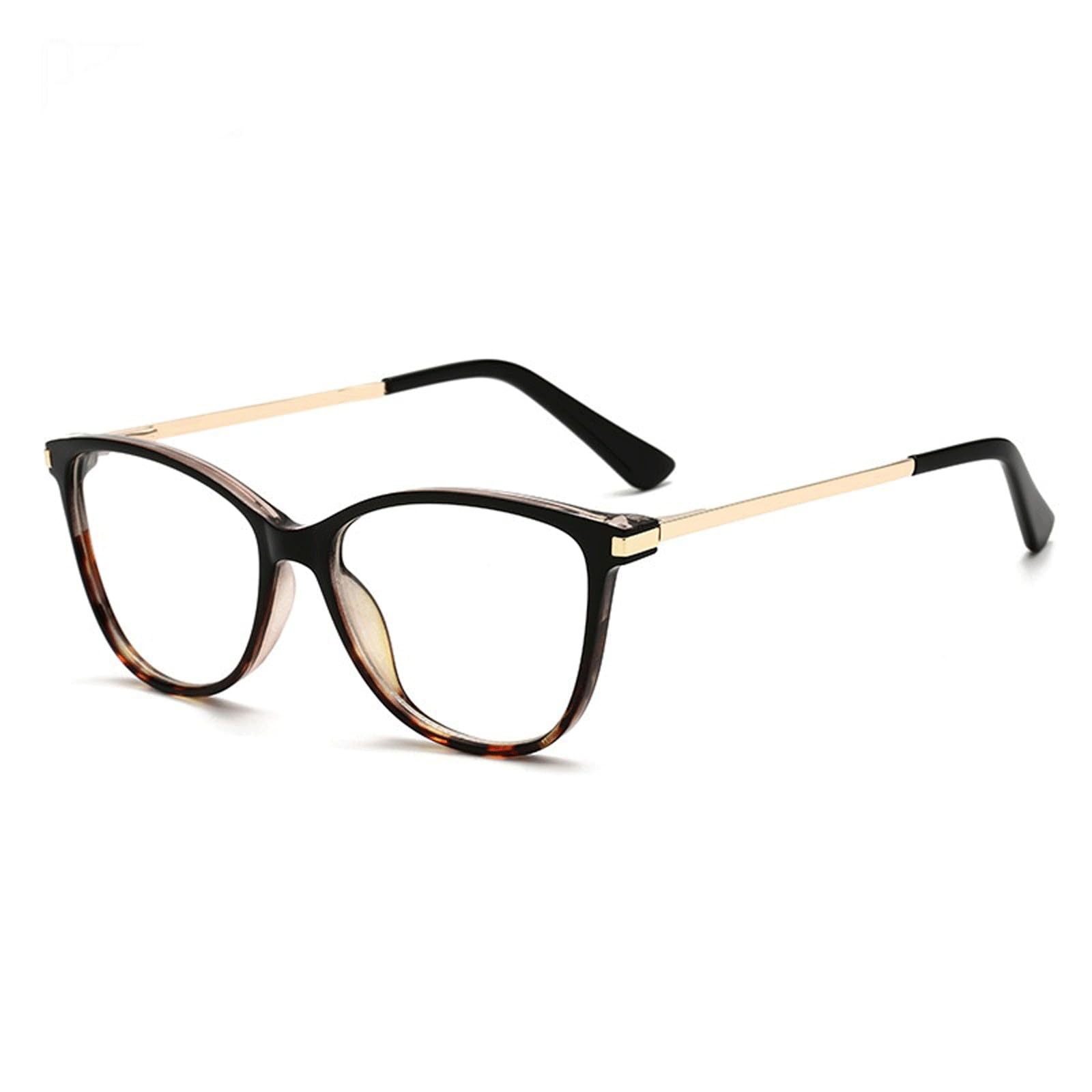Occhiali alla Moda con Montatura for Occhiali Cat-Eye for Computer, Occhiali Anti-Luce Blu, Occhiali Senza prescrizione, Occhiali da Lettura Leggeri(Balck Tortoiseshell)