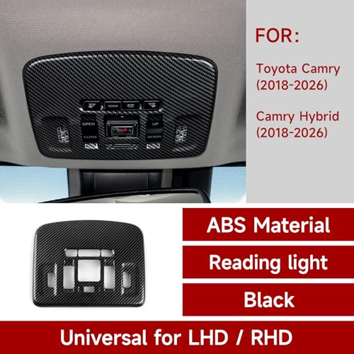 Image of Front Reading Light Lamp Trim Cover Carbon Color ABS Decal Sticker fits for Toyota Camry 2018-2026 Car Interior Accessories - with Panoramic Moonroof ONLY