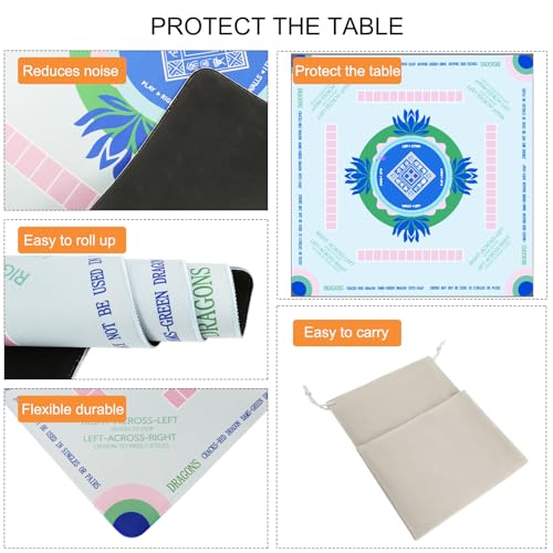Mahjong Mat, tapete antideslizante para juegos de mesa 32.4x32.4 pulg miniatura 4