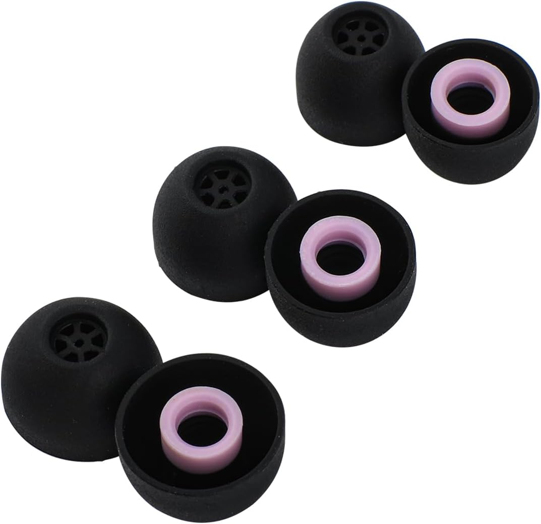 Linsoul Kiwi Ears Flex Earbud Tips, Replacement Silicone IEM Tips, 3 Pairs, S/M/L Size, for KZ ZS10 Pro, ZSN PRO X, Kiwi Ears Orchestra Lite, SIMGOT SuperMix4, EM6L, THIEAUDIO Hype4 Earphones (Black)