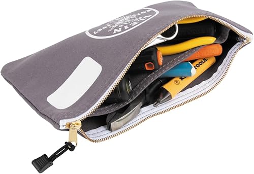 Miniatura 11 de KLEIN TOOLS 55578 Bolsa con cremallera con divisor, lona No. 10, organizador de bolsas de herramientas resistentes de 7 x 12-12 pulgadas, multiusos