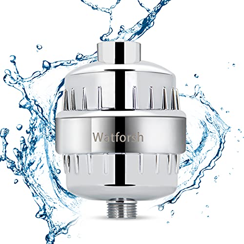 Shower Water Filter,Watforsh 15 Stage High Output Universal Shower Head Filter Consistent Water Flow Vitamin C Improves Condition of Your Skin Chlorine Filter Removes Chlorine and Harmful (Standard)