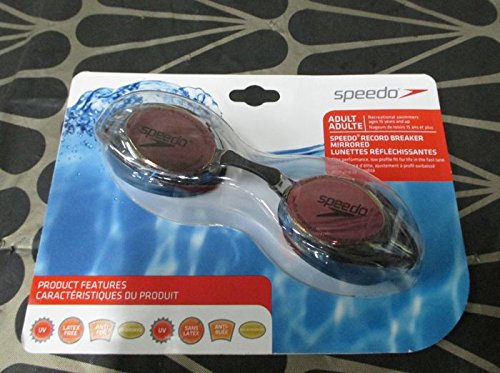 Speedo Adult Record Breaker Mirrored Goggle Black Clear