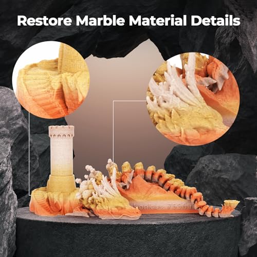 Image of AMOLEN Rock PLA Filament 1.75mm,Rainbow Marble PLA 3D Printing Filament, 1kg Spool (2.2lbs), Dimensional Accuracy + /- 0.02 mm, Fit Most FDM Printer (Yellow Feldspar Rock)
