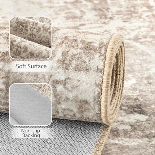 Stangh Runner Rug 2X6 For Hallway Kitchen Washable Rug Runner Medallion Distressed Bohemian Beige Tan Farmhouse Home Decor Soft Faux Wool Floor Carpet For Bedside Entryway thumb #3