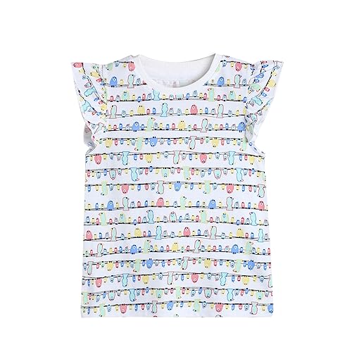 Image of miniklub Girls White Printed Regular Top