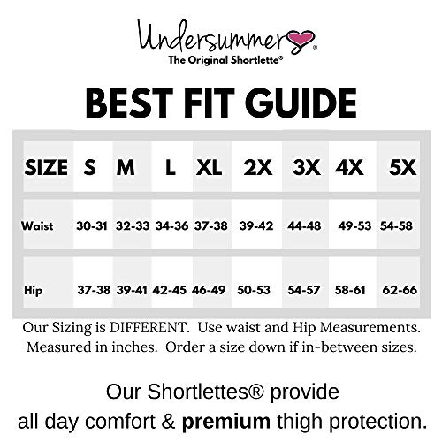 Undersummers Lace Shortlette: Anti-Chafing Slip Shorts for Under Dresses (Small, Black)