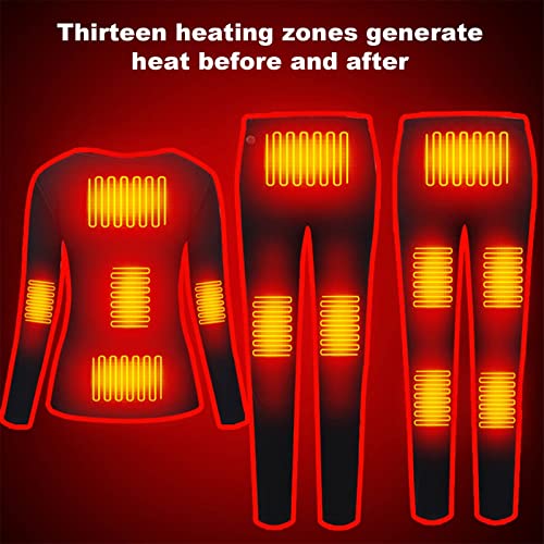 Women's Heated Underwear USB Battery Powered Fleece Thermal Heating Motorcycle Moto Long Pants Electric Suit4