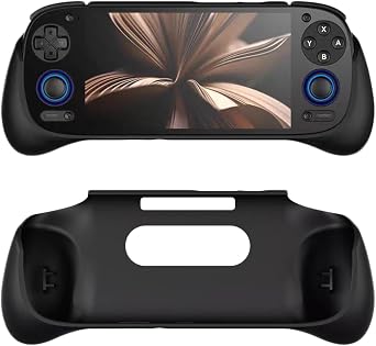 Hand Grip Cover Case for Retroid Pocket 5, Grip Stand Holder Protective TPU Shell Case for Retroid Game Console Accessories, Ergonomic Grip Handle Stand Holder black