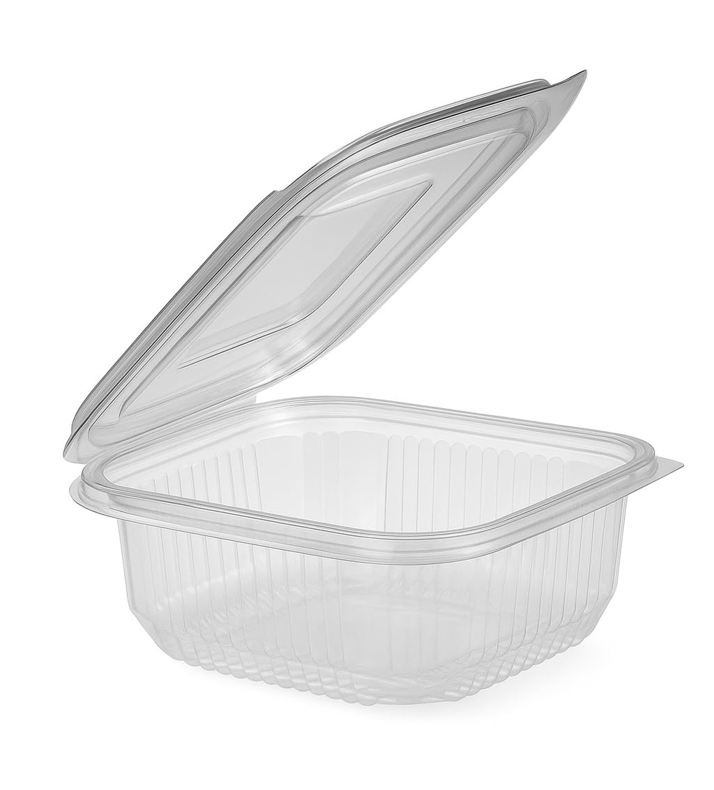 Inaara Transparent Hinged PET (250ml, Pack of 50) Food Containers with Lid | Reusable Airtight Rectangular Box for Kitchen Storage, Food Delivery, Serving, Outdoor & Travel
