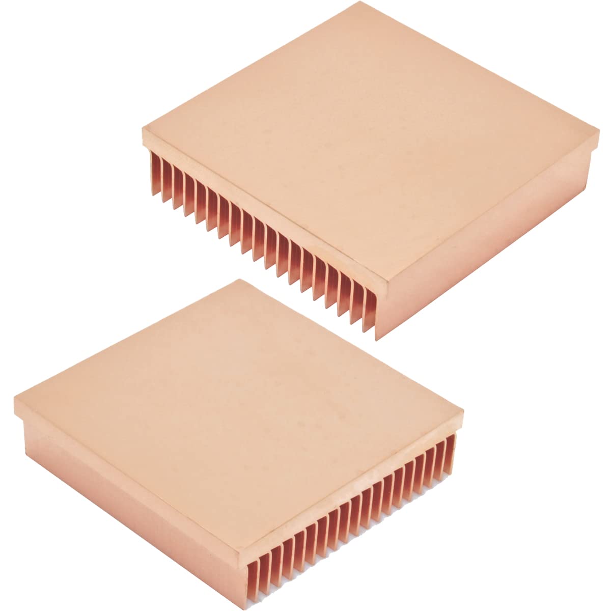 Dissipateur thermique en cuivre pur 40 x 40 x 10 mm aileron de biseau radiateur pour refroidissement électronique IC