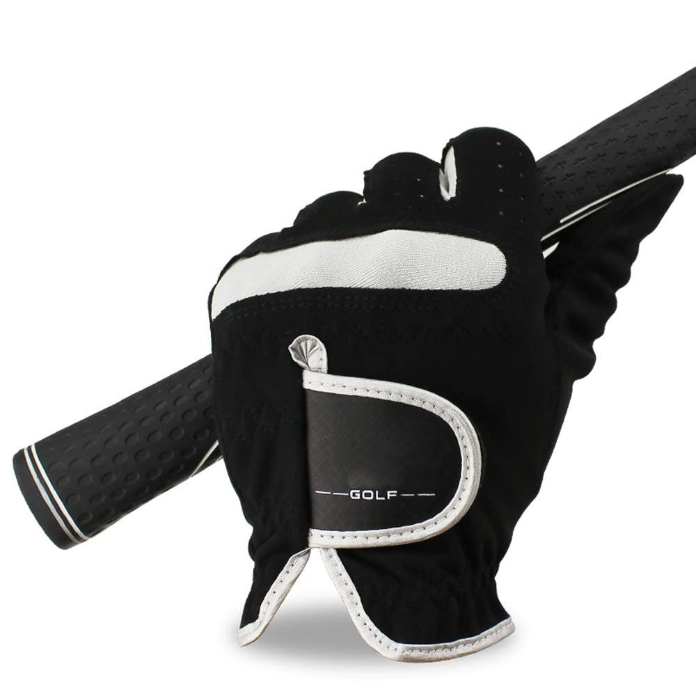 Golfhandschuhe Packung von 10. Stck Männer Golfhandschuhe atmungsaktiv schwarzer weicher Gewebe Golf Handschuh Linke Hand Golfhandschuh