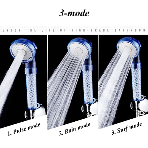 Cabezal de ducha manual redondo con 3 modos de agua miniatura 3
