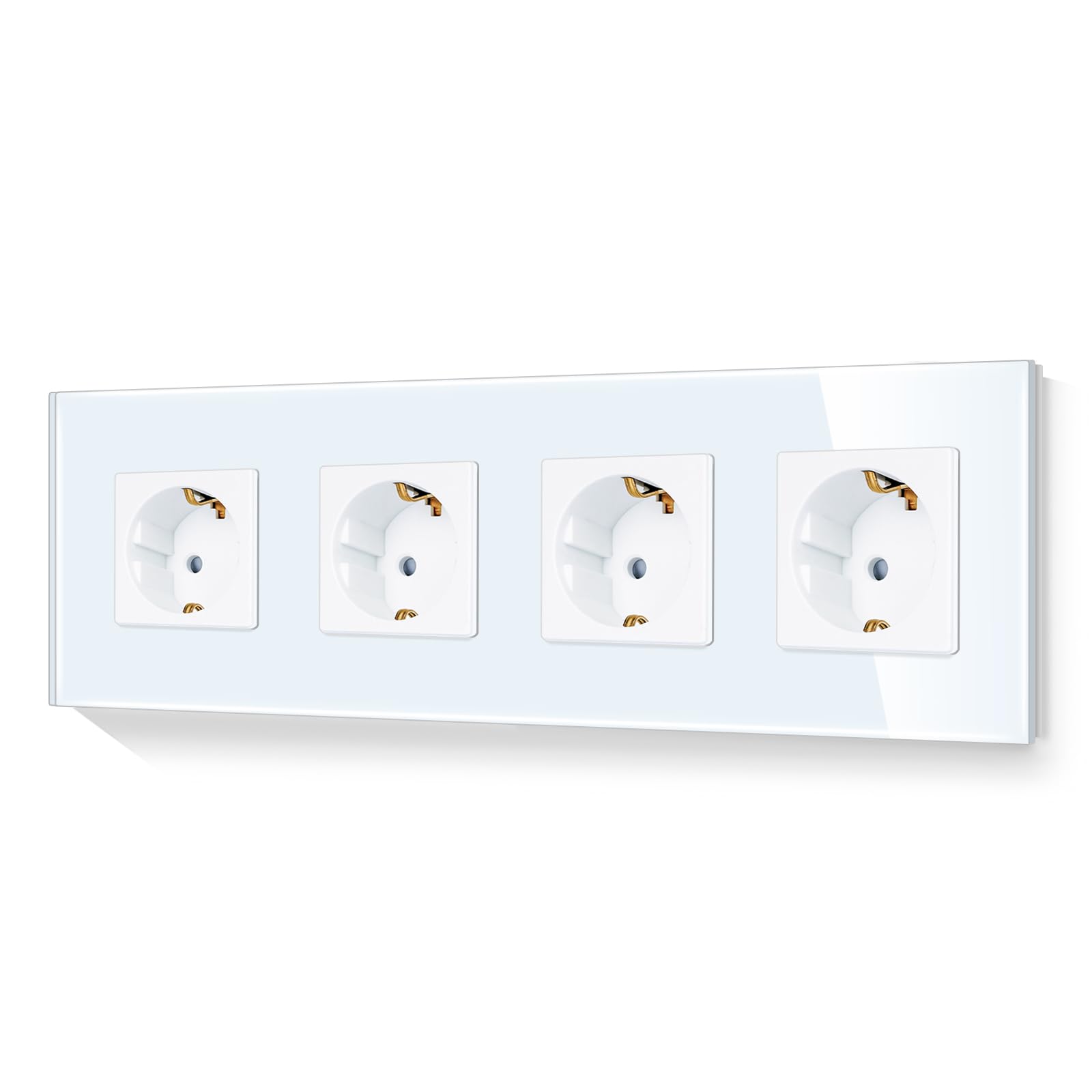 LIAONFOY Schuko Einzelsteckdose mit Kindersicherung Glasrahmen series