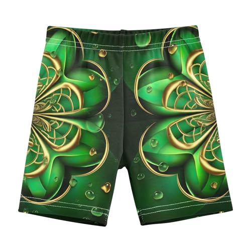 St Patricks Clover Golden Girls' Biker Shorts Toddler 4t Under Shorts for Dresses Cotton Little Girl