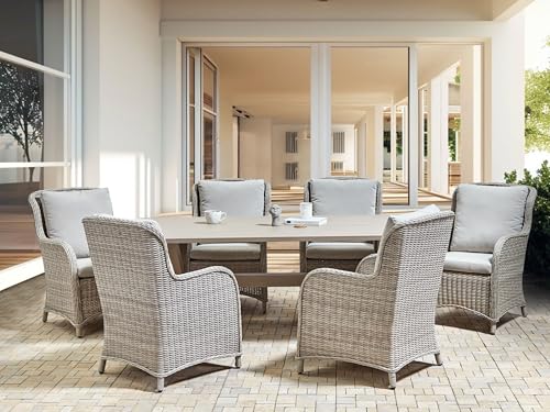 Tavolo Da Pranzo Per Esterno Con Piano A Doghe In Alluminio Grigio 200 X 105 Cm Rettangolare Per Esterno Moderno Industriale - 2