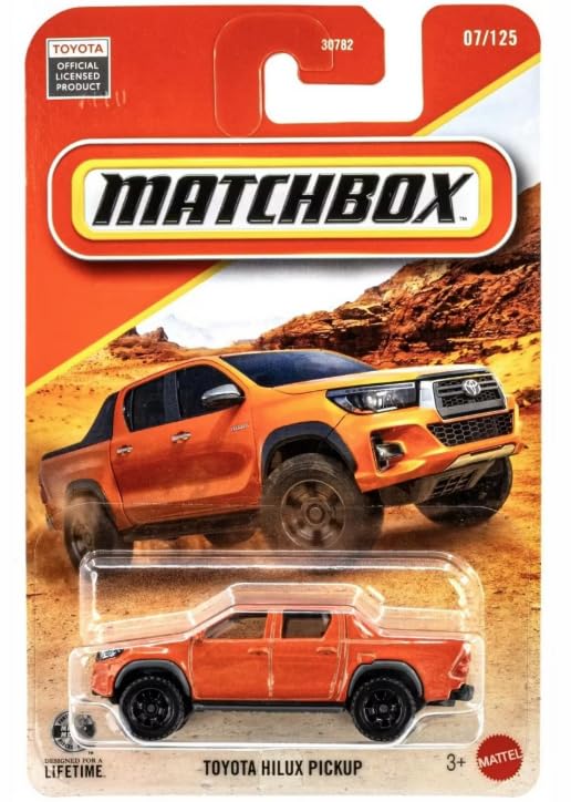 Amazon.com: Matchbox Toyota Hilux Pickup [Orange] 07/125, 1:64