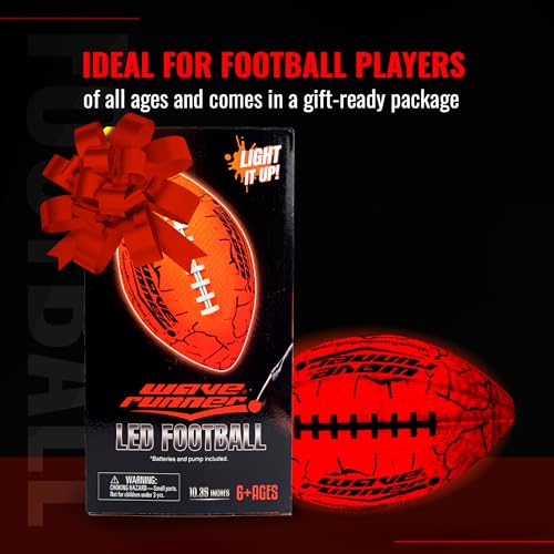 image for Wave Runner LED Light-Up Football - Glow in The Dark Football Games- S