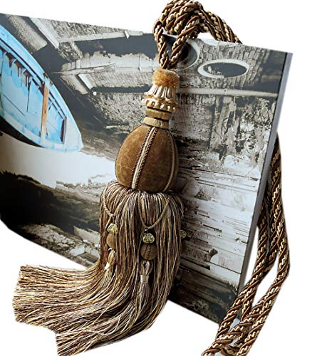 Luxurious Curtain Buckle Tassels Curtain Tiebacks Set of 2 Curtain Tiebacks Rope Holdbacks (Light Coffee)