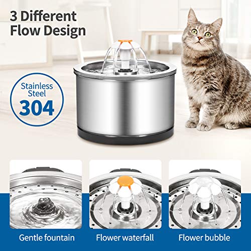 Fuente para agua para gato acero inoxidable 2.5L miniatura 3