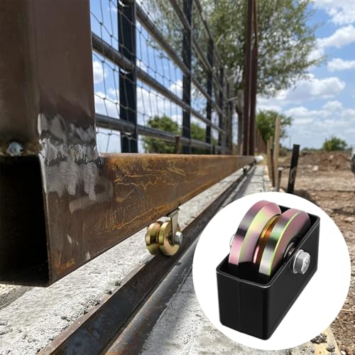 434 sliding gate rollers wheel 2 pack v groove slide wheel 1-3434 width with welded bracket heavy duty solid double bearing 3000 lbs capacity with screws