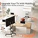 Perlegear Rolling TV Stand, Mobile TV Stand on Wheels for 32-85 Inch Screens up to 132 lbs, Height Adjustable Mobile TV Cart with Metal Shelf, Rolling TV Cart with Lockable Wheels Max VESA 600x400mm