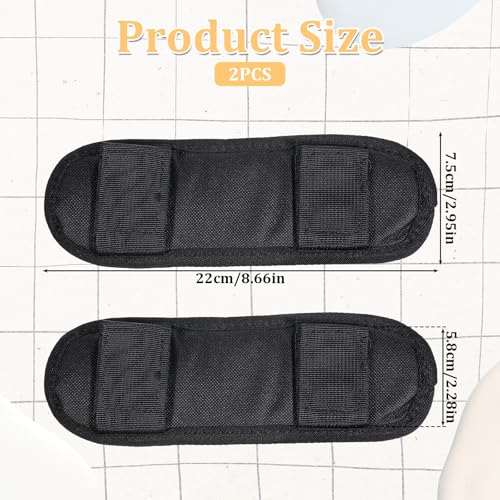 2 Pack Black Shoulder Strap Pad, Breathable & Lightweight Removable Luggage Bags Shoulder Strap Pads Comfortable & Adjustable Fastener Cushions for Shoulder Bags2