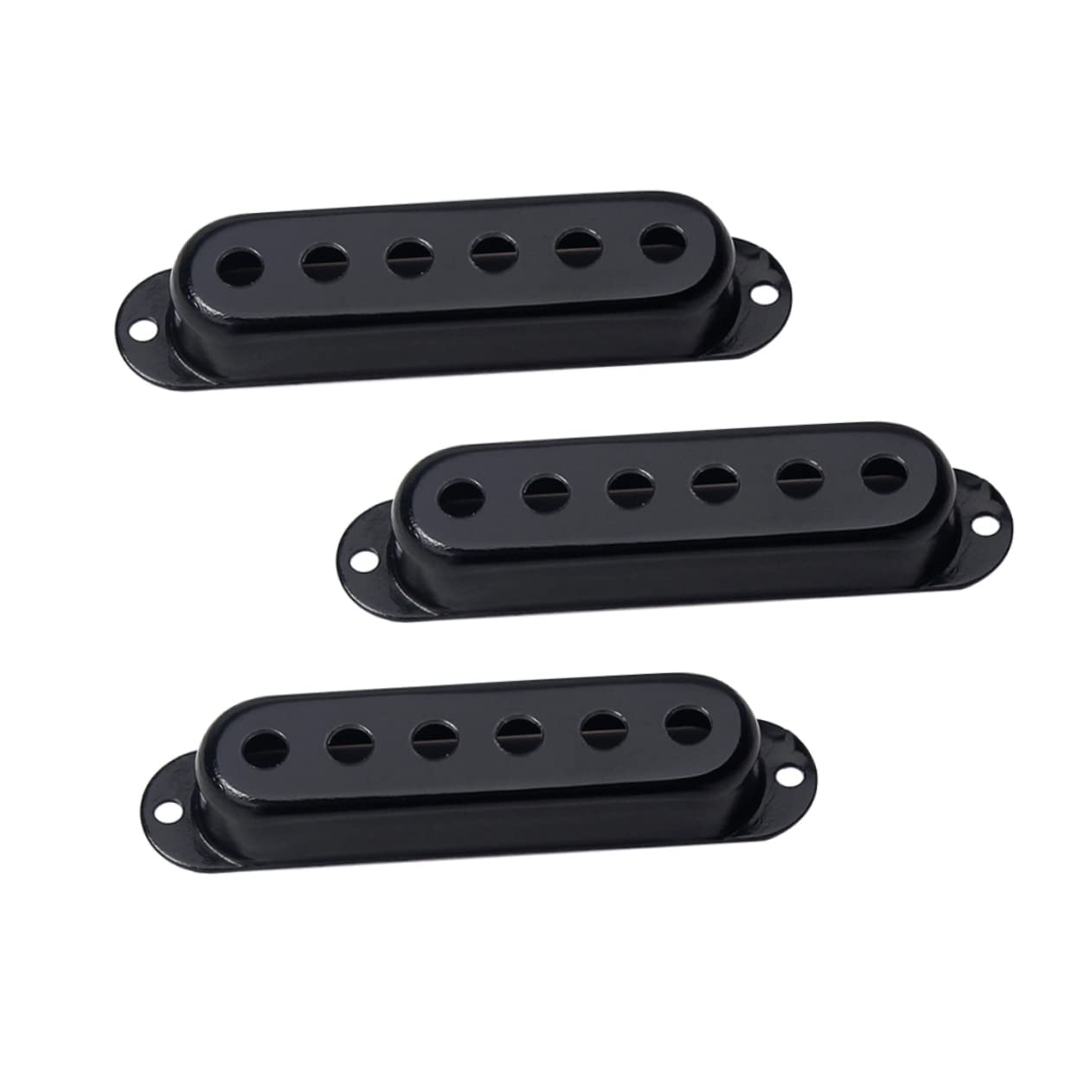 Veemoon Metal Guitar Pickup Cover 48/50/52mm Hole Size Black Protective Cover for Electric Guitar Sturdy Copper Design 3pcs Set