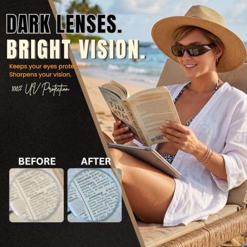 Image of proSPORT FULL LENS READING Sunglasses Wrap Around Sun Readers Rectangular Men Large Fit +100 to - NOT BIFOCAL