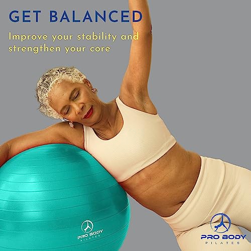 Probody Pilates Ball Yoga Ball Exercise Ball, Fresh Colors Balance Ball Or Pregnancy Ball For Stability, As A Yoga Ball Chair, Therapy Ball Workout Ball Or Birthing Ball For Pregnancy (Turq, 65 Cm) #TOP1