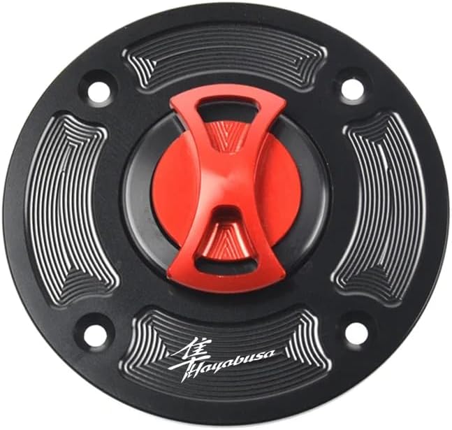 Keyless Motorcycle Fuel Gas Tank Cap Cover for Suzuki Hayabusa GSXR 1300 1999-2007 2000 2001 2002 2003 2004 2005 2006 (Black)