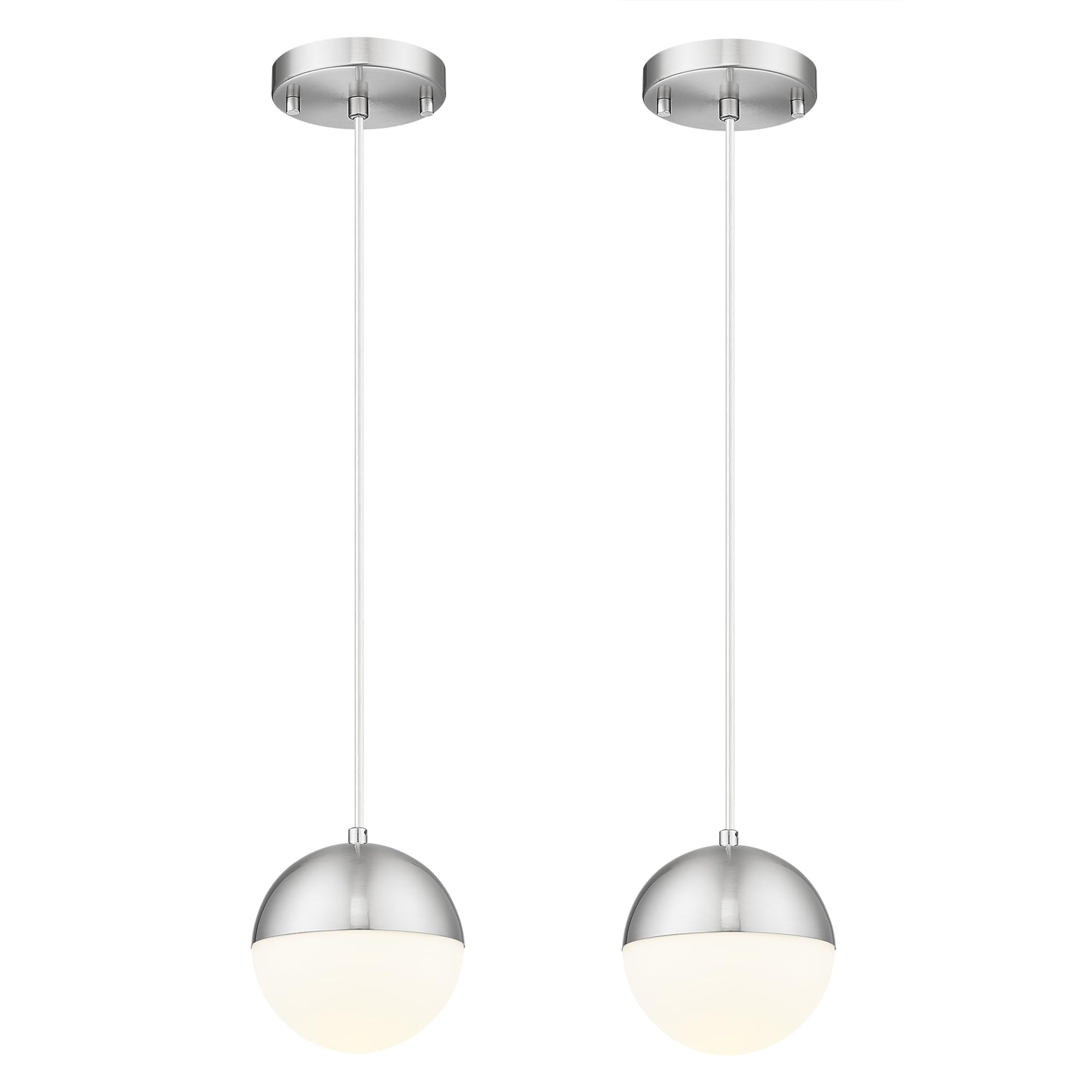 Photo 1 of LMS Brushed Nickel Pendant Light, 2-Pack
