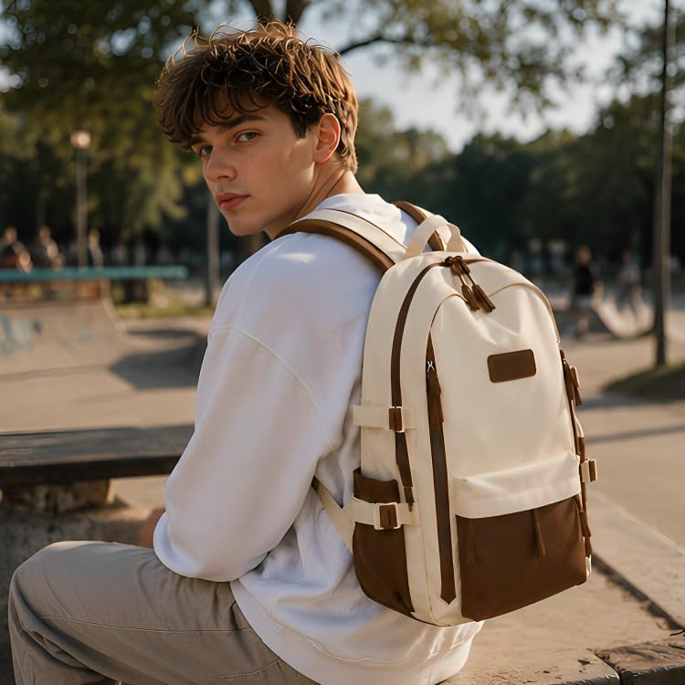 Buy ARISEN BAG Unisex Korean Style Laptop Backpack Stylish Casual Backpack for Men And Women School,College and Travel 40 L Backpack (Brown) at Amazon.in - Image 5
