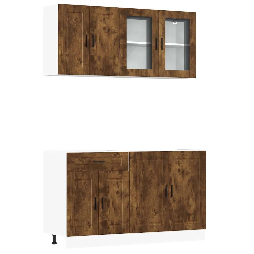 Comodino da cucina Porto, 80 x 46 x 81,5 cm, 4 pezzi, legno di rovere