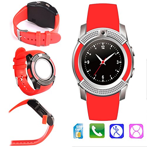 PremiumAV Bluetooth Smart Watch (Red)
