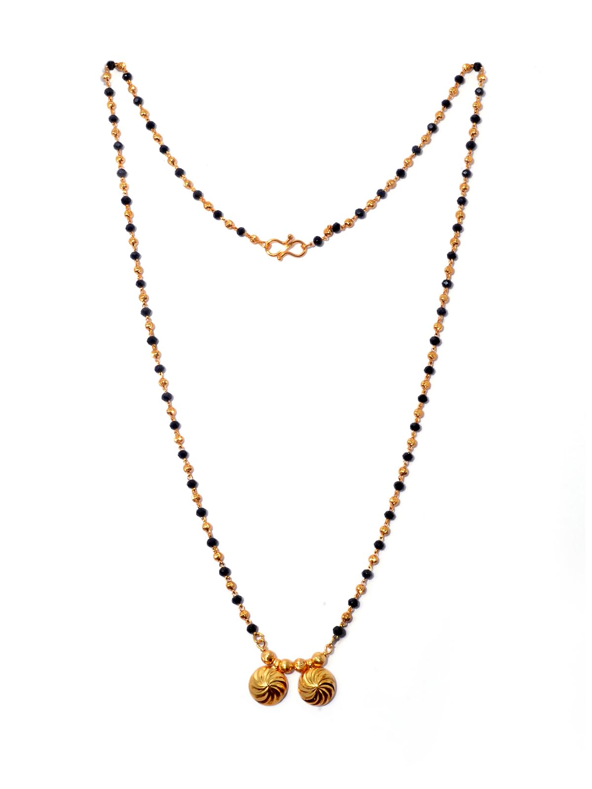24 inch jewellery's Traditional Temple Forming One Gram Gold Stylish Maharashtrian Wati Mangal sutra Set Tanmaniya Black Vati Mangalsutra For Women-image-43