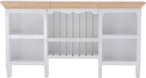 RiToEasysports Dollhouse Shelf, Birch Wood Miniatura Storage Cabinet Wall Cupboard Furniture Accessories 112 Doll House (White)