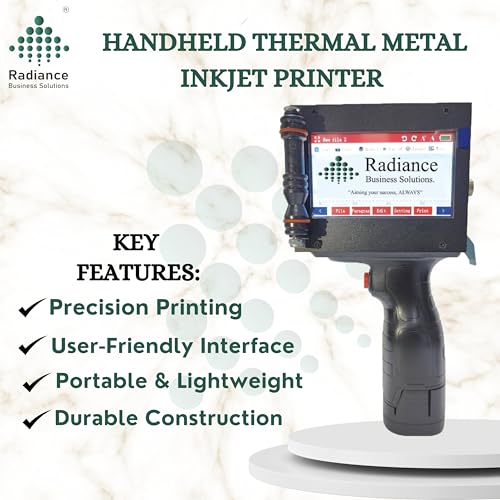 Image of Radiance 25.4mm Handheld TIJ Thermal Inkjet Printer with Premium Solvent Ink Cartridge Black