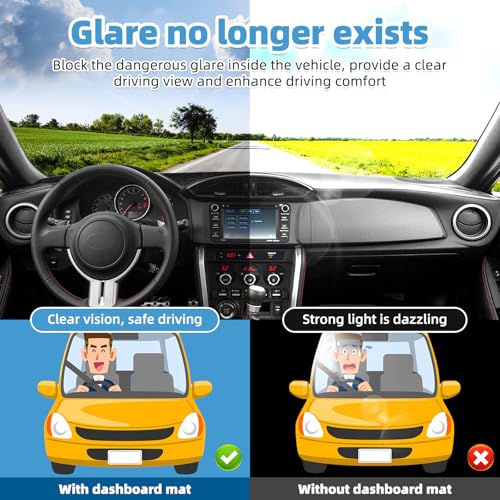 Image of Dash Cover Mat Compatible with Toyota 86 GT86 FT86 and Fit for Scion FR-S and Fit for Subaru BRZ 2013-2016 Dashboard Cover Mat Interior Accessories