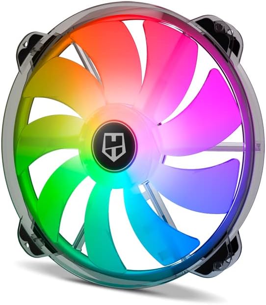 Nox Hummer X200 -NXHUMMERX200FAN Fan for PC Box 200mm, ARGB, 9 Translucent Blades, Super Slim Silent Design, Hydraulic Bearings, Rubber Support Corners