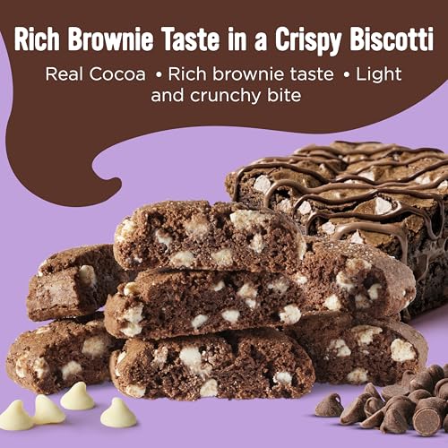 Image of COOPER STREET Twice Baked Brownie Chocolate Biscotti Cookies - Crispy Mini Biscotti Cookies Ideal with Coffee - Traditional Low Calorie Italian Snacks - Kosher, Dairy, Peanut & Soy Free (6 Pack)