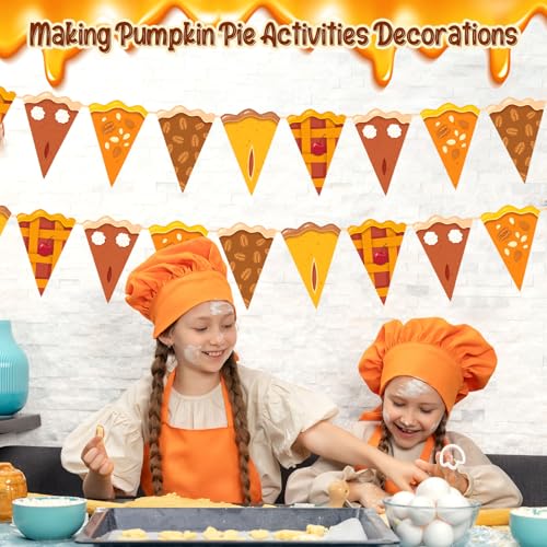 Image of Gersoniel 5 Pcs Fall Party Decorations Pumpkin Pie Pennant Banner