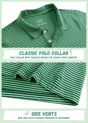 Willit Boys' Polo Shirt Striped Youth Kids Golf Shirts Quick Dry Athletic School Golf Polos Short Sleeve4