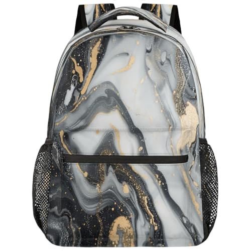 Mochila ligera para laptop de 15.6'' con protección acolchada y diseño mármol
